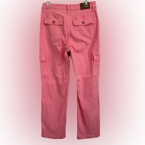 Judy Blue Hot Pink Stretch Cargo Denim Jeans Size 7 / 28